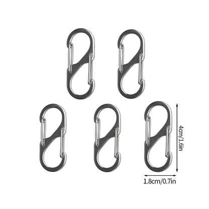 5PCS S Type Carabiner Anti-Theft Aluminum Alloy