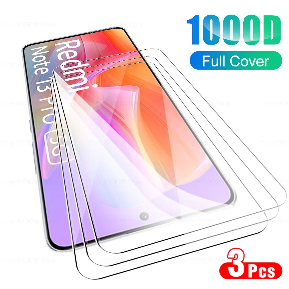 3PCS Protective Glass Case For Xiaomi Redmi Note 13 Pro 5G